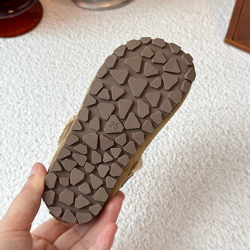 Girls Leather Shoes 1-16 Years Old Khaki Lace Lace Bow Girls Bir Princess Shoes Four Seasons Lightweight Children's ken Shoes