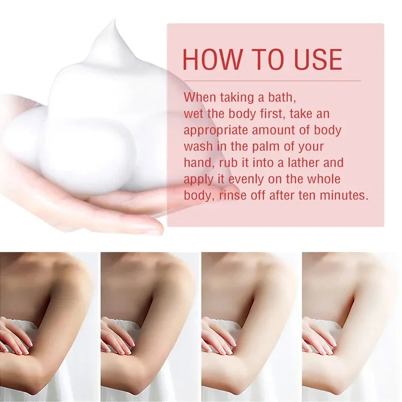 Deep Sea Mud Brighteing Body Wash Quick Whitening Moisturizing Brightening Exfoliating Acne Dirt Cleaning Shower Gel 300ml Halalzen