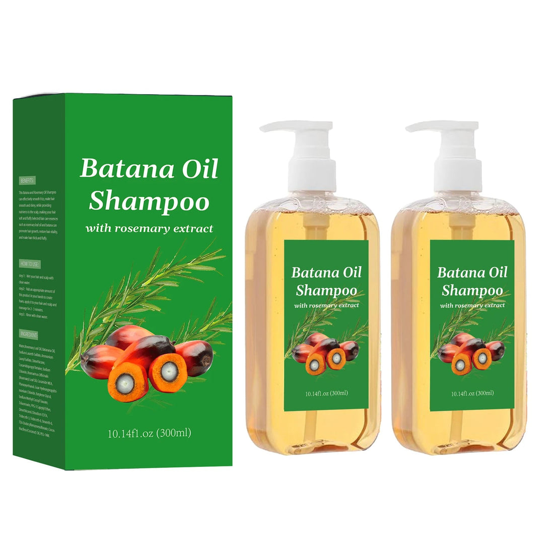 300ML Batana Oil Shampoo Nourishing Hair Growth Strengthens Restore Damaged Split Hair Scalp Cleansing Dandruff Control Care Halalzen
