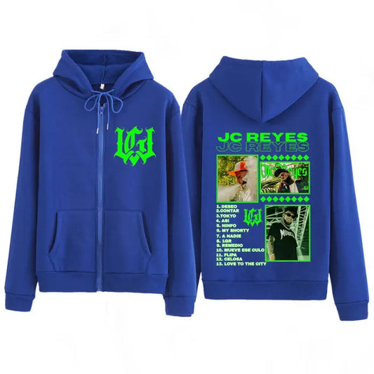 Rapper Jc Reyes Tour 2025 Graphic Zipper Jacket Winter Man Woman Fashion Hip-hop Hoodie Oversized Casual Loose Zip Uo Sweatshirt