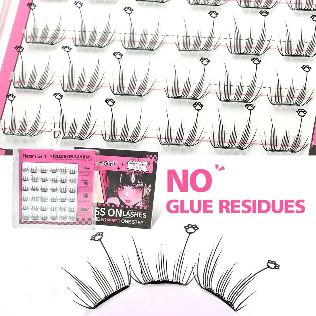 Glue-free False Eyelashes Fluffy Thick & Curled Daily Party Lash Star Butterfly Manga Clusters DIY Eyelash Extension Makeup Tool