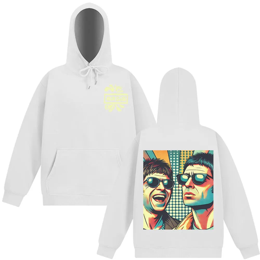 O-Oasis Rock Band Double-sided Fashion Hoodies 90s Music Graphic Rock Fan Gift Sweatshirts Long-sleeved Hip-hop Loose Pullover