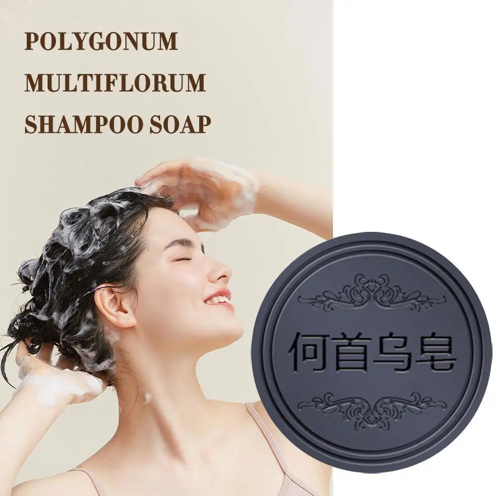 1-5pcs Hair Darkening Shampoo Soap Bar Polygonum Multiflorum Shampoo Soap White Hair Color To Black Hair Nourishing Shampoo Soap
