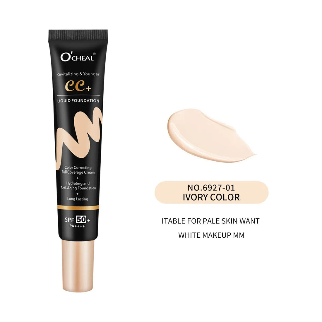 BB Cream SPF50 PA Plus Face Waterproof Foundation Long Lasting Brightening Primer Sunscreen Makeup Base Woman Makeup Cosmetics Halalzen