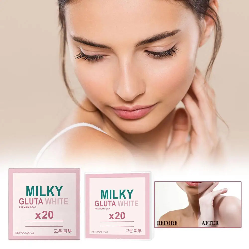 Gentle Milk Bath Soap - Deep Cleansing Exfoliating Oil Control Smoothing Fresh Brightening Reduce Dark Spots Whiten Skincare