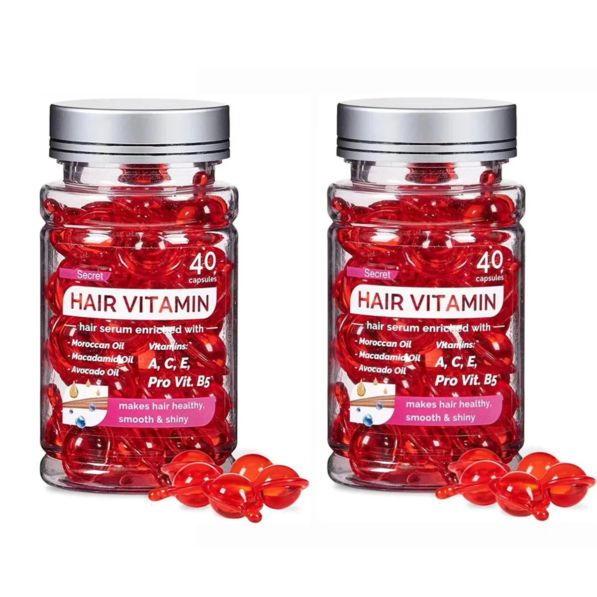 Moroccan Agam Vitamin Oil Hair Care Essence Damaged Nutrition Repair Hair Splitting Improvement Treatment Products 40 Capsules Halalzen