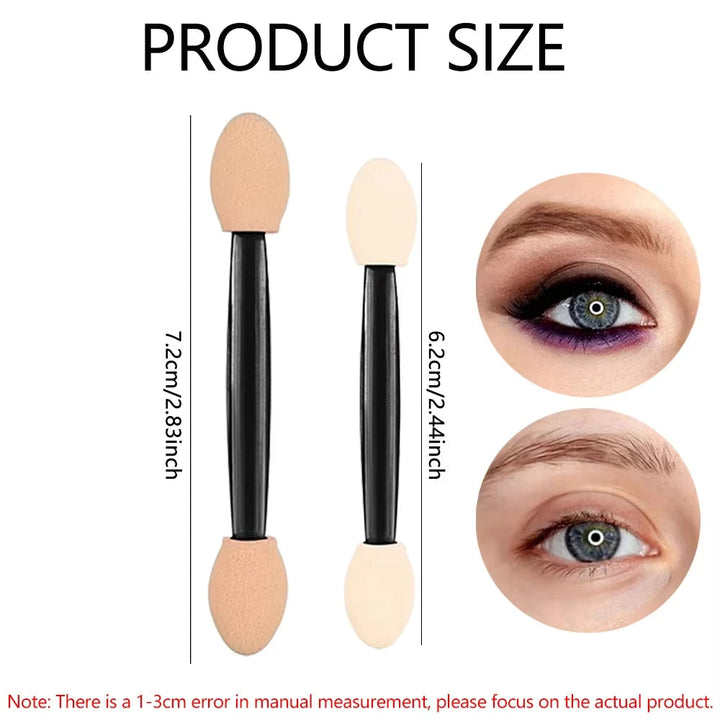 10/30/300pcs Double Ended Eyeshadow Brush Eyeshadow Applicators 6.2cm Makeup Sponge Brushes For Women Cosmetic Beauty Tool Halalzen