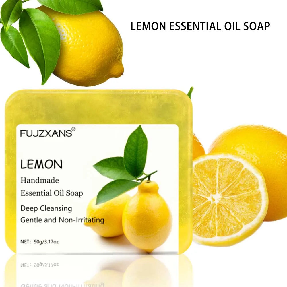 90g FUJZXANS Handmade Essential Oil Soap Bars - Rose, Jasmine, Green Tea, Calendula, Osmanthus, Lavender, Lemon - 7 Long-Lasting Halalzen