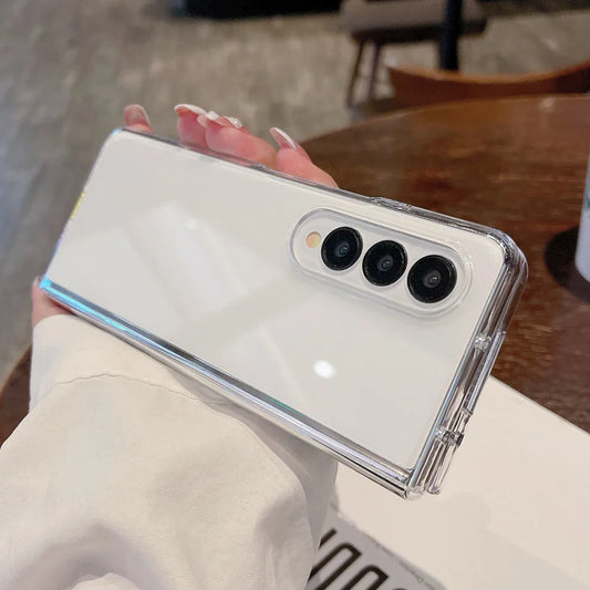 Acrylic Transparent Phone Case For Samsung Galaxy Z Fold 6 5 4 3 Fold5 ZFold5 Fold6 Fold3 Shockproof Protective Hard Back Cover