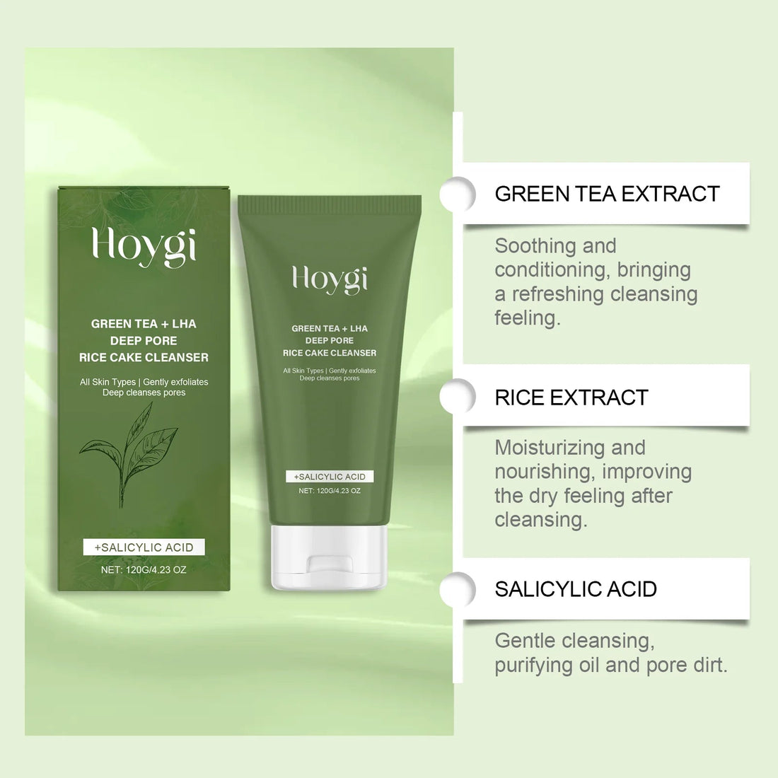 Green Tea Salicylic Acid Facial Cleanser Gently Clean Pores Moisturize Without Tightening Improve Acne Cleanse Refresh Care Halalzen