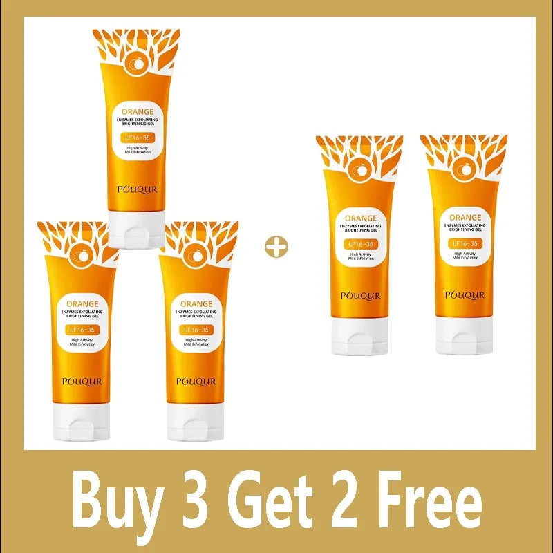 100g Orange Facial Exfoliate Gel For Deep Moisturizing Pore Cleansing Gentle Facial Scrub Body Cleansing Gel Dead Skin Remover Halalzen