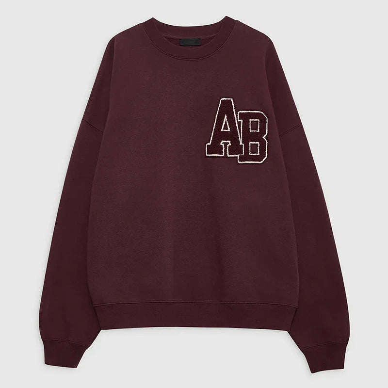 Early autumn new North American niche AB towel embroidered fabric embroidered letter women's hoodie