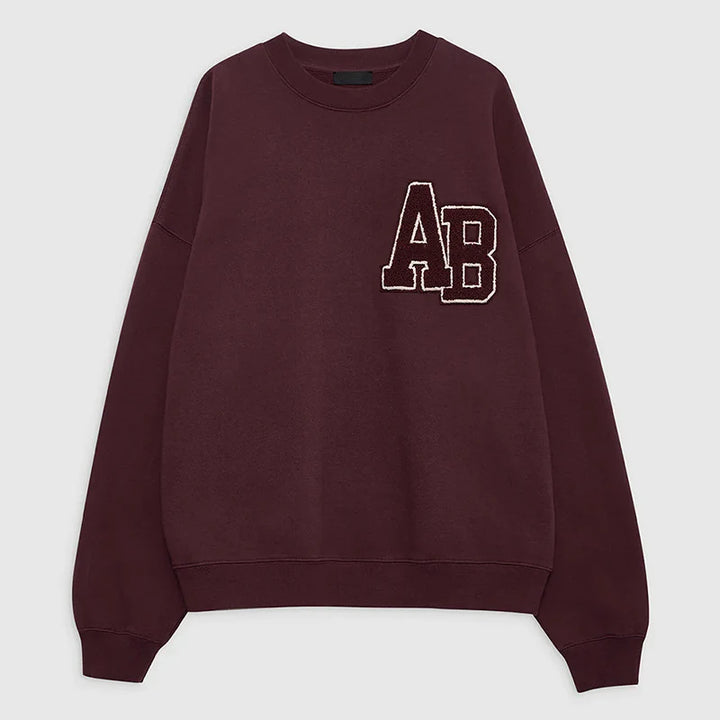 Early autumn new North American niche AB towel embroidered fabric embroidered letter women's hoodie