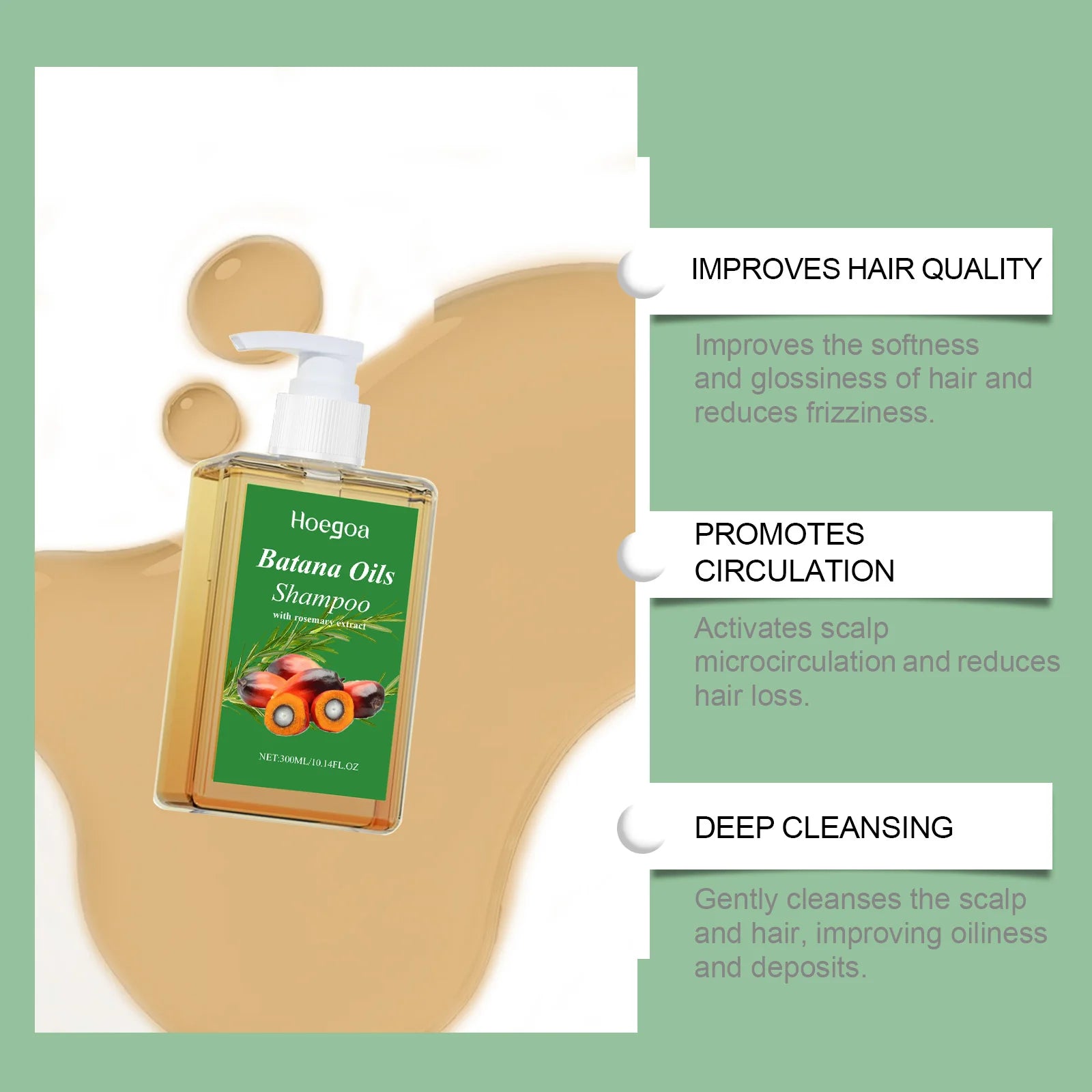 Batana Oil Shampoo Hair Strengthens Anti Loss Restore Damaged Split Hair Scalp Cleansing Dandruff Control Hair Growth Shampoo