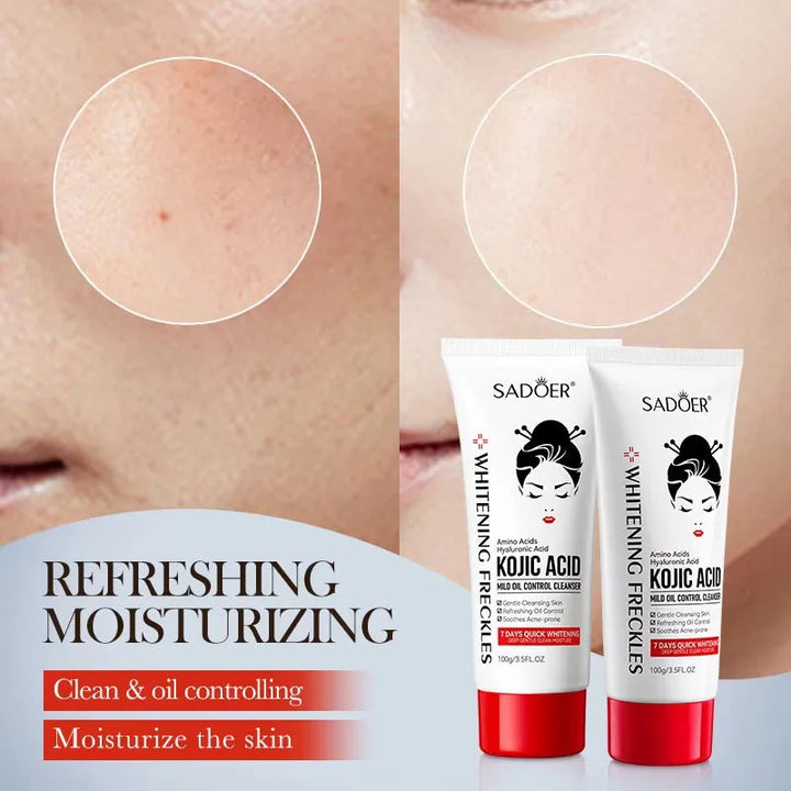Kojic Acid Skin Care Facial Wash Mild Oil Control Deep Cleaning Moisturizing Cleansing Nonirritating Face Cleanser Face Wash Halalzen