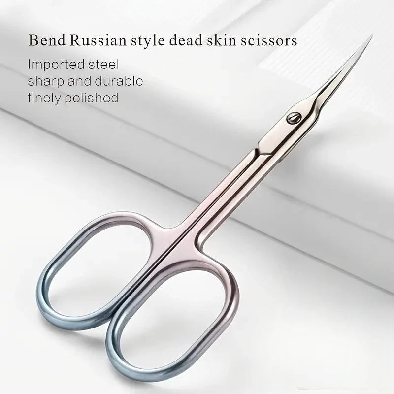 Precision Bending Stainless Steel Scissors - A Multifunctional Beauty Tool for Eyebrow and Makeup Care, with A Non Slip Grip Halalzen