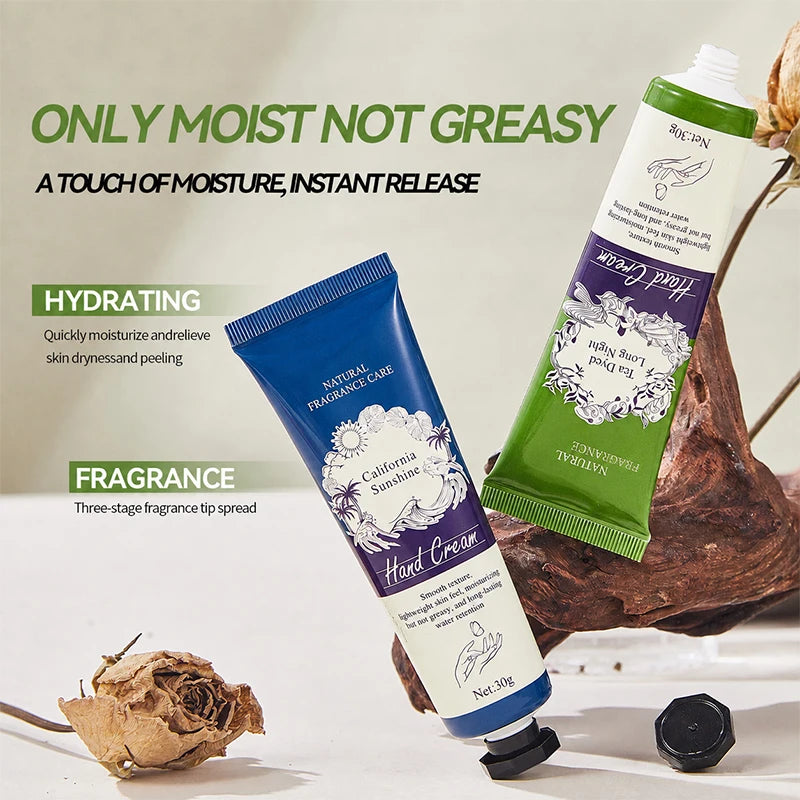 Hand Cream Set Natural Fragrance Daily Care Moisturizing Lotion Smooth Hand Skin Care with Floral Scent For All Skin Dry Hands 30g Each