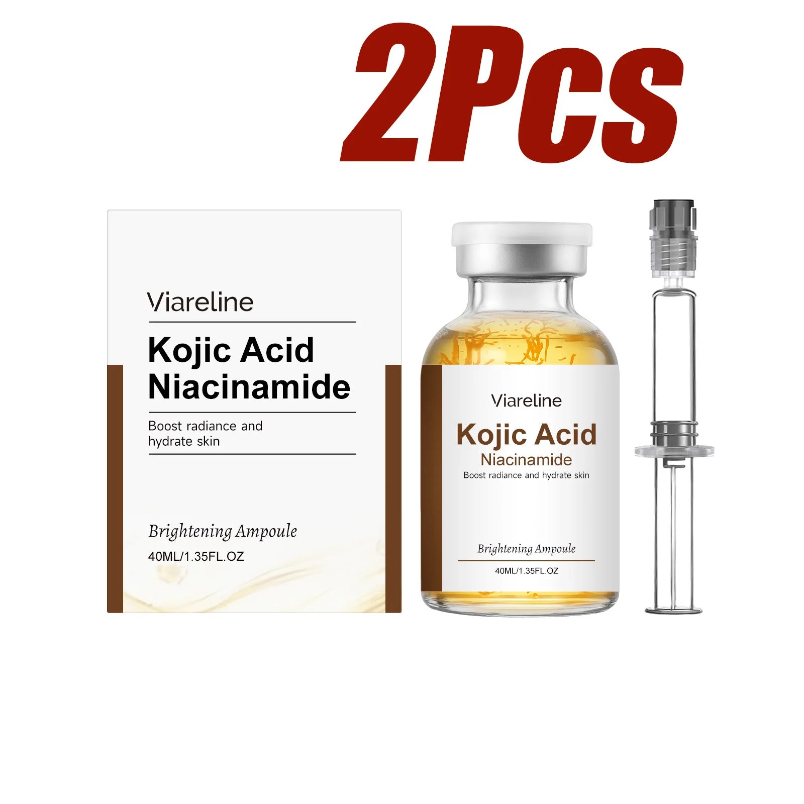Niacinamide Brightening Ampoule Serum Face Hydrating Even Tone Nourishing Brightening Essence Kojic Acid Dark Spot Corrector