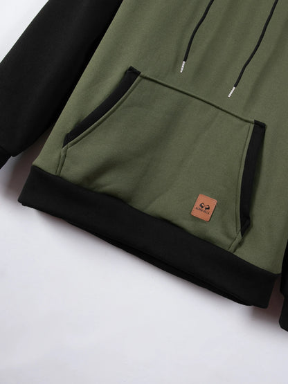 Fall/Winter Men's Loose Hooded Sweatshirt with Long Sleeves for Business Casual Wear, Fashionable Multi-Colored Shirt for Men