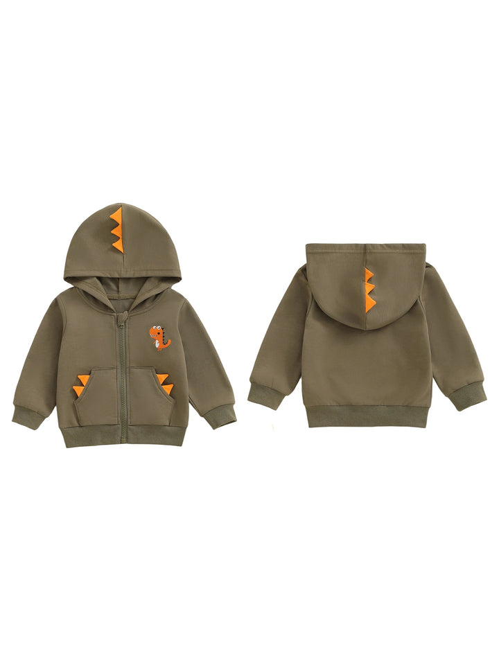 Cute Infant Winter Parka with Fleece Lining Bear Pattern Button Down Hooded Puffer Jacket for Baby Boys and Girls