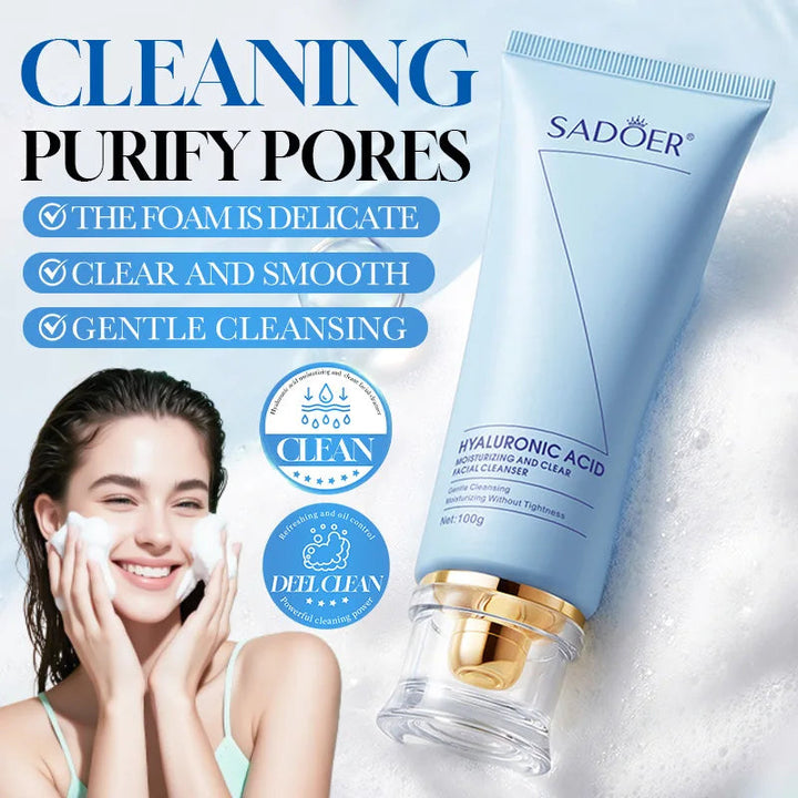SADOER Amino Acid Gentle Face Wash Salicylic Acid Anti Acne Hyaluronic Acid Moisturizing Cleanser For Oily Skin Halalzen