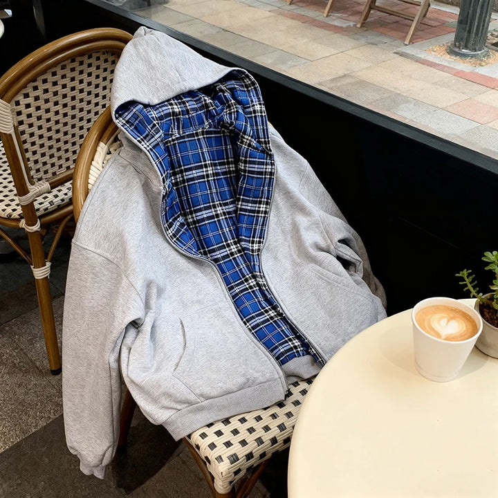 Sweat à capuche zippé tendance streetwear Joker hip-hop vintage pour femme, style Harajuku Y2K, coupe ample et décontractée, style coréen universitaire.