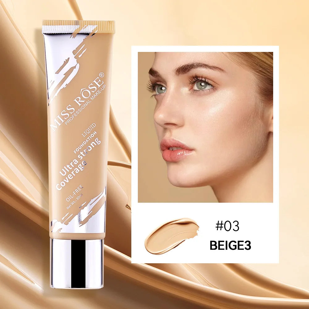 Oil‑control LongLasting Foundation Cream Natural Buildable Coverage Concealer Makeup Base Sweat Proof Non‑fading Facial Cosmetic