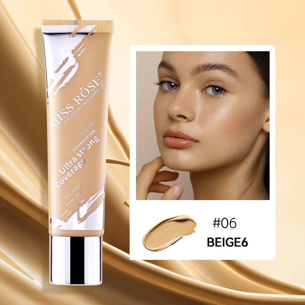 Oil‑control LongLasting Foundation Cream Natural Buildable Coverage Concealer Makeup Base Sweat Proof Non‑fading Facial Cosmetic