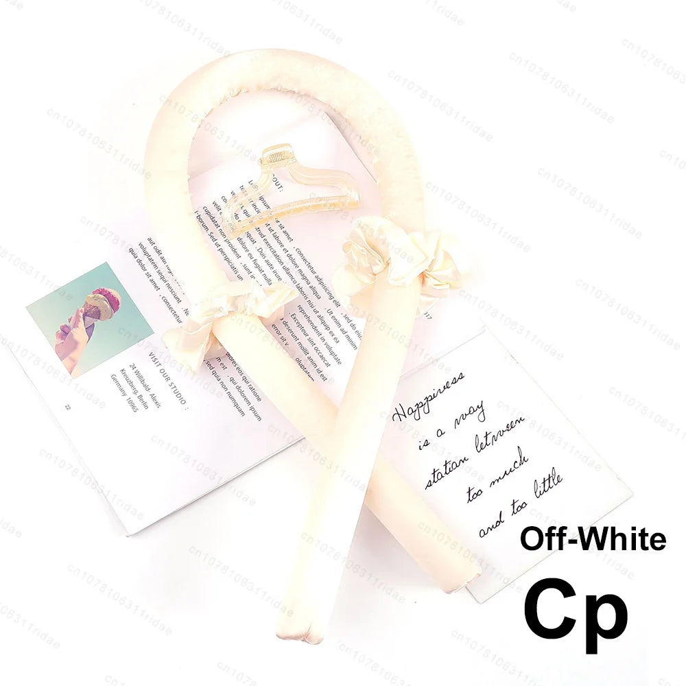 Heatless Curling Rod Night Cap No Heat Ribbon Lazy Hair Curlers Headband Hair Rollers Sleeping Soft Headband Hair Styling Tools Halalzen