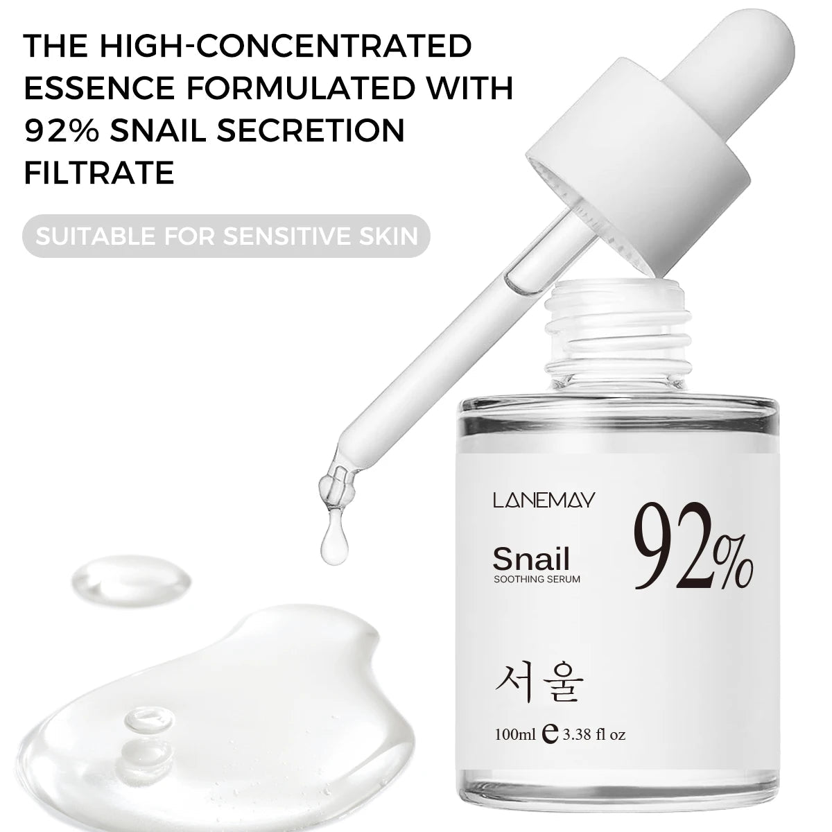 100ml 92% Snail Essence Soothing Face Serum Facial All in One Facial Serum Hydrating and Moisturizing Skin Care 5 sold Halalzen