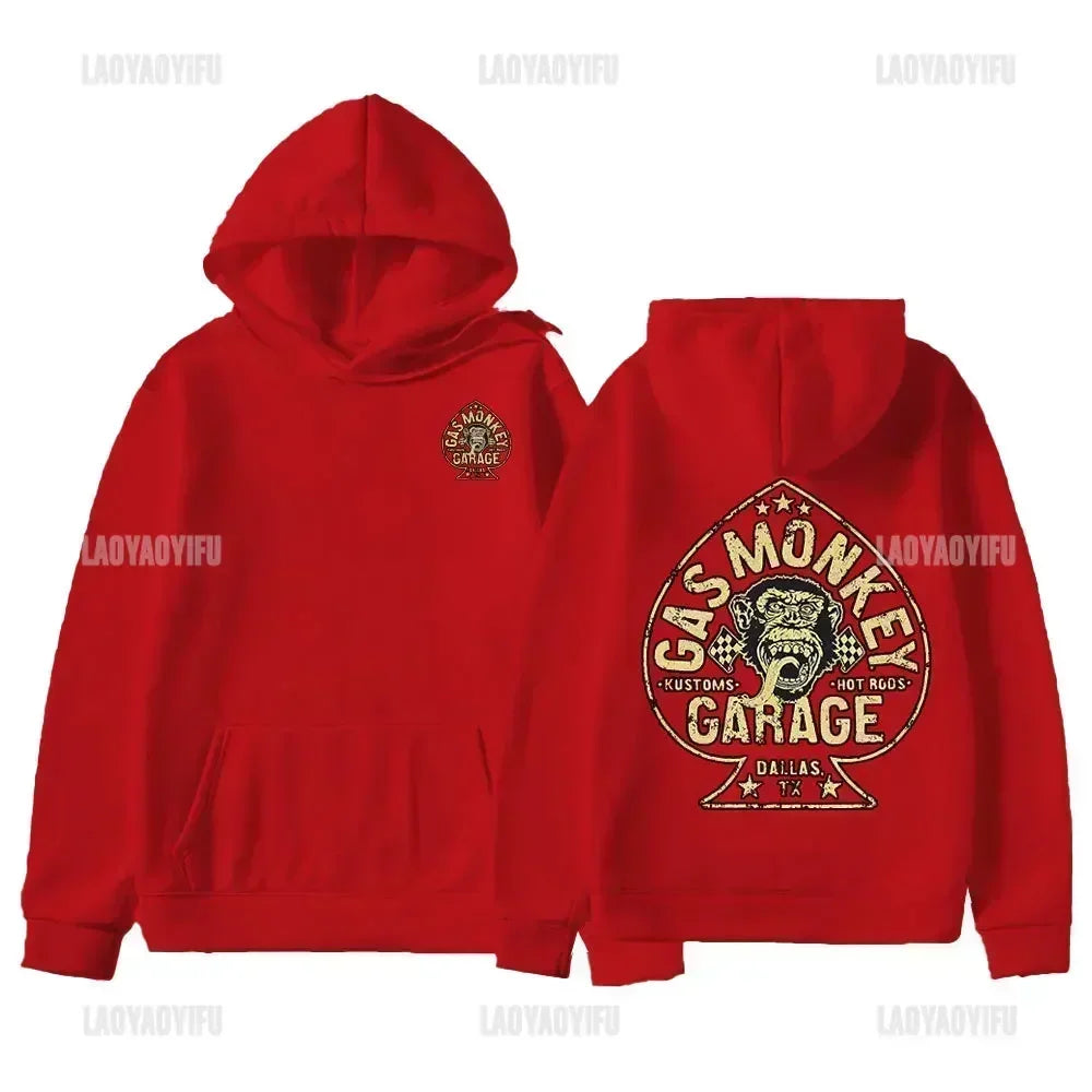 Amazing New Gas Monkeys Garage Autumn Winter Casual Loose Long Sleeve Essential Double-sided Gas Monkeys Garage Male Hoody