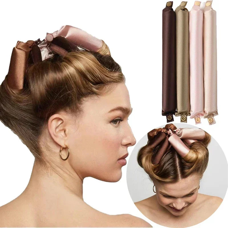 Heatless Hair Curler Curling Rod Headband No Heat Hair Rollers Satin Lazy Curls Soft Curlers Sleeping Flexi Rods Styling Tools Halalzen