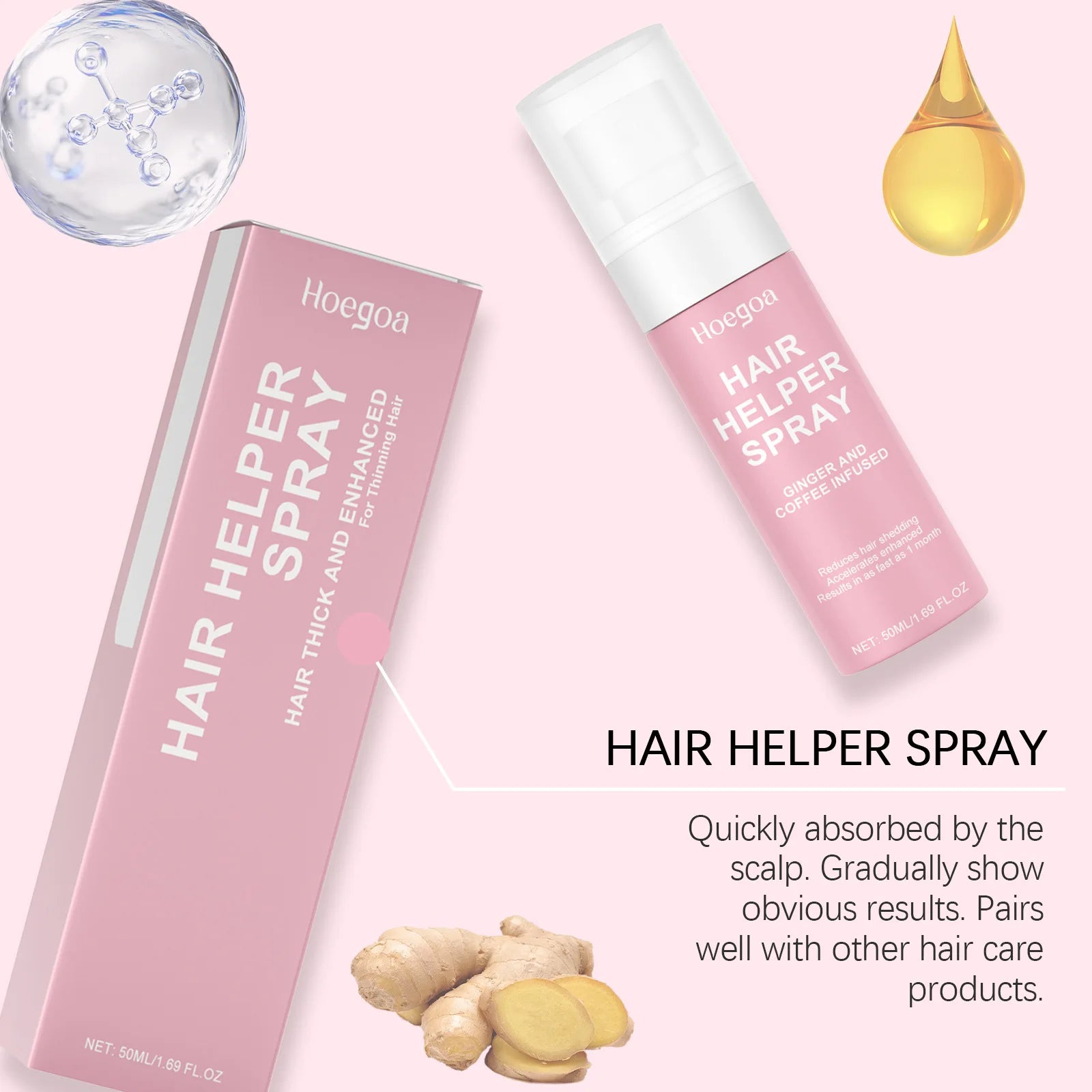 HOEGOA Hair Moisturizing Spray Reduce Loss Improving Quality Relieve Scalp Oiliness Removing Dandruff Smoothing Hair Cares Spray