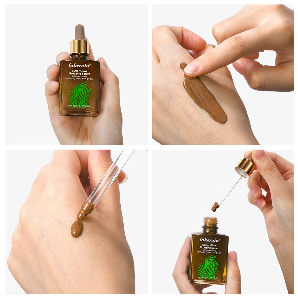 30ml Butter Glow Bronzing Serum Innovative Nourishing Skincare Bronzing Drops for Radiant Natural Sunkissed Complexion Sunkissed Halalzen