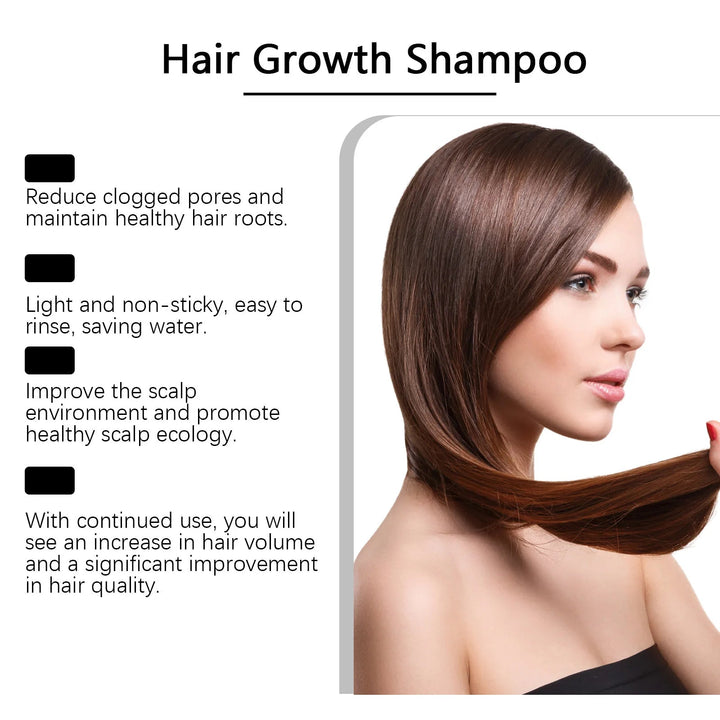 Hair Growth Shampoo Strengthening Hair Roots Oil Control Anti Dandruff Scalp Cleaning Rice Water Moisturizing Nourishing Shampoo HALALZEN