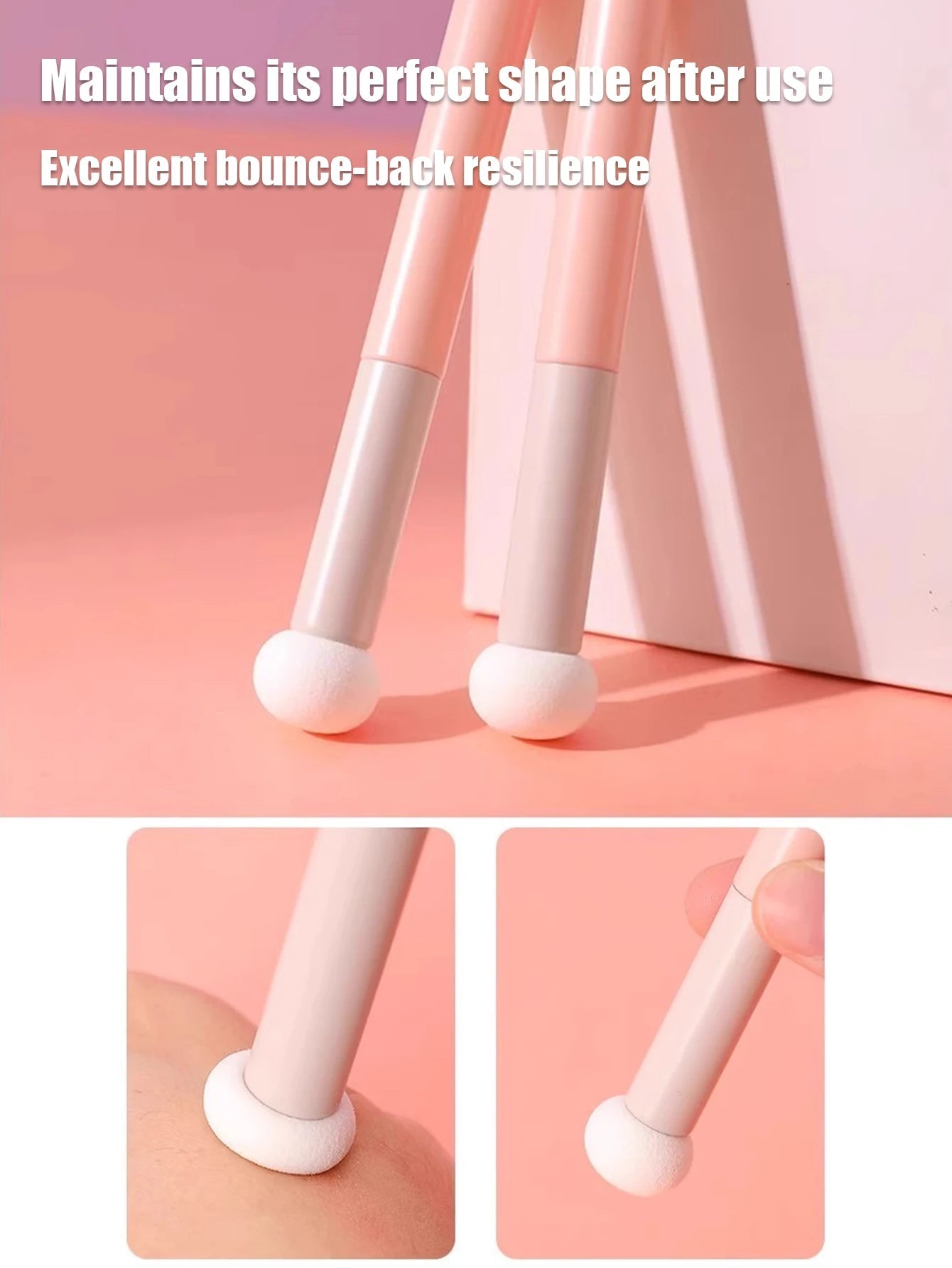 1/2PCS Mushroom Head Sponge Tip Concealer Brush, Soft Small Detail Brush for Under Eye, Tear Trough & Smile Lines Coverage Halalzen