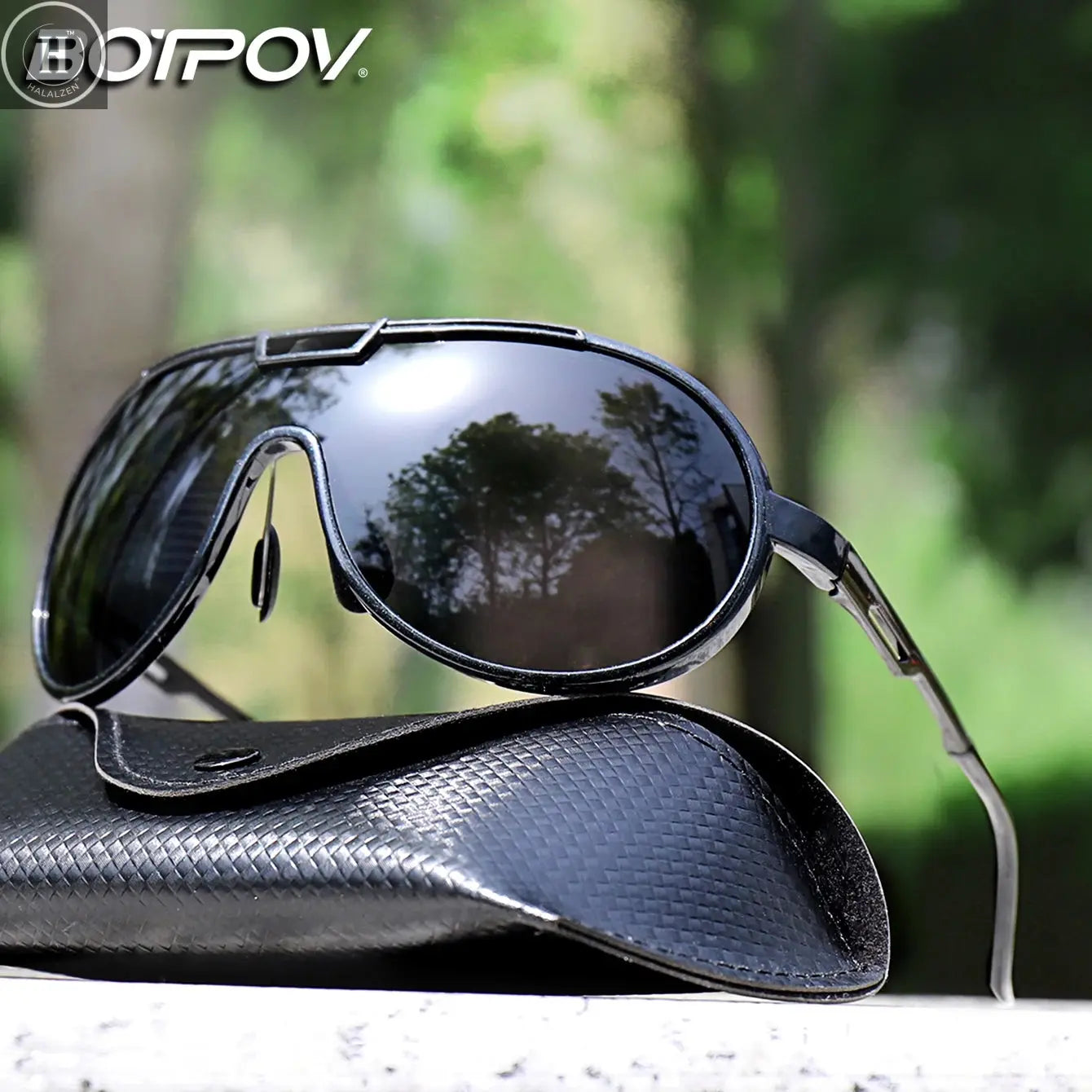 Fishing Sunglasses PC Frame Men and Women Trendy Round Windproof Shades with UV Protection Cycling Driving Travel With BOX HALALZEN