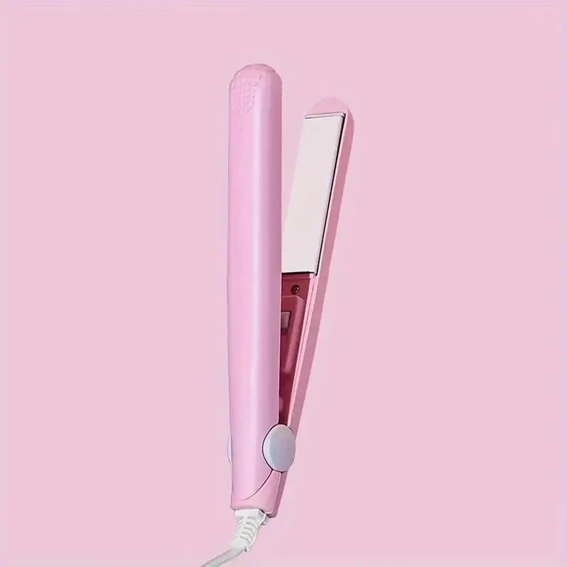 Europlug Mini Quick-Heating Hair Straightener—Multi-color plywood，Dual-use for straight and curly hair，Can be styled as bangs Halalzen