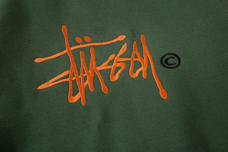 STUSSY 8 High Quality Embroidered Sports Hoodie Men's Sweatirt Spring Autumn Casual Loose Fit Hoodie Trend Cotton