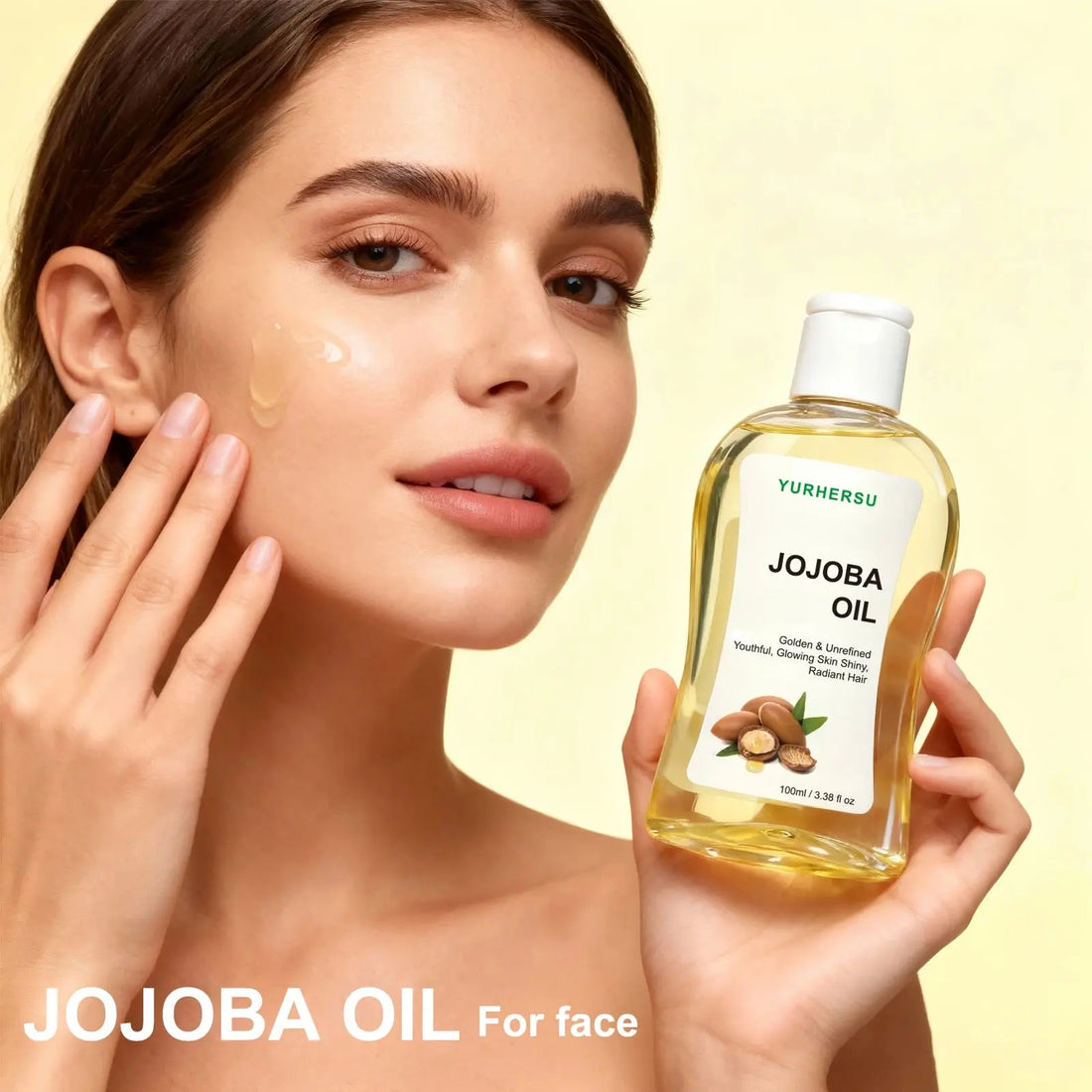 Jojoba Oil for Hair Moisturizing and Repair 100% Pure Dry Damaged Hair Treatment Deep Hydration Anti Frizz Shine 100ml Halalzen