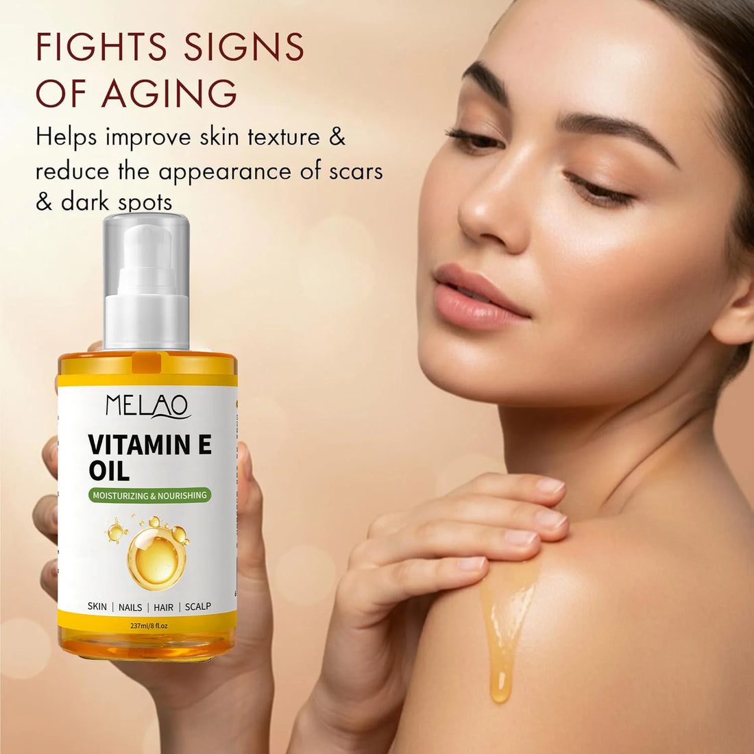 237ml Natural Vitamin E Essential Oil For Massage Skin Care Scraping Shower Face Body Nail Hair Eyelash Universal Daily Care
