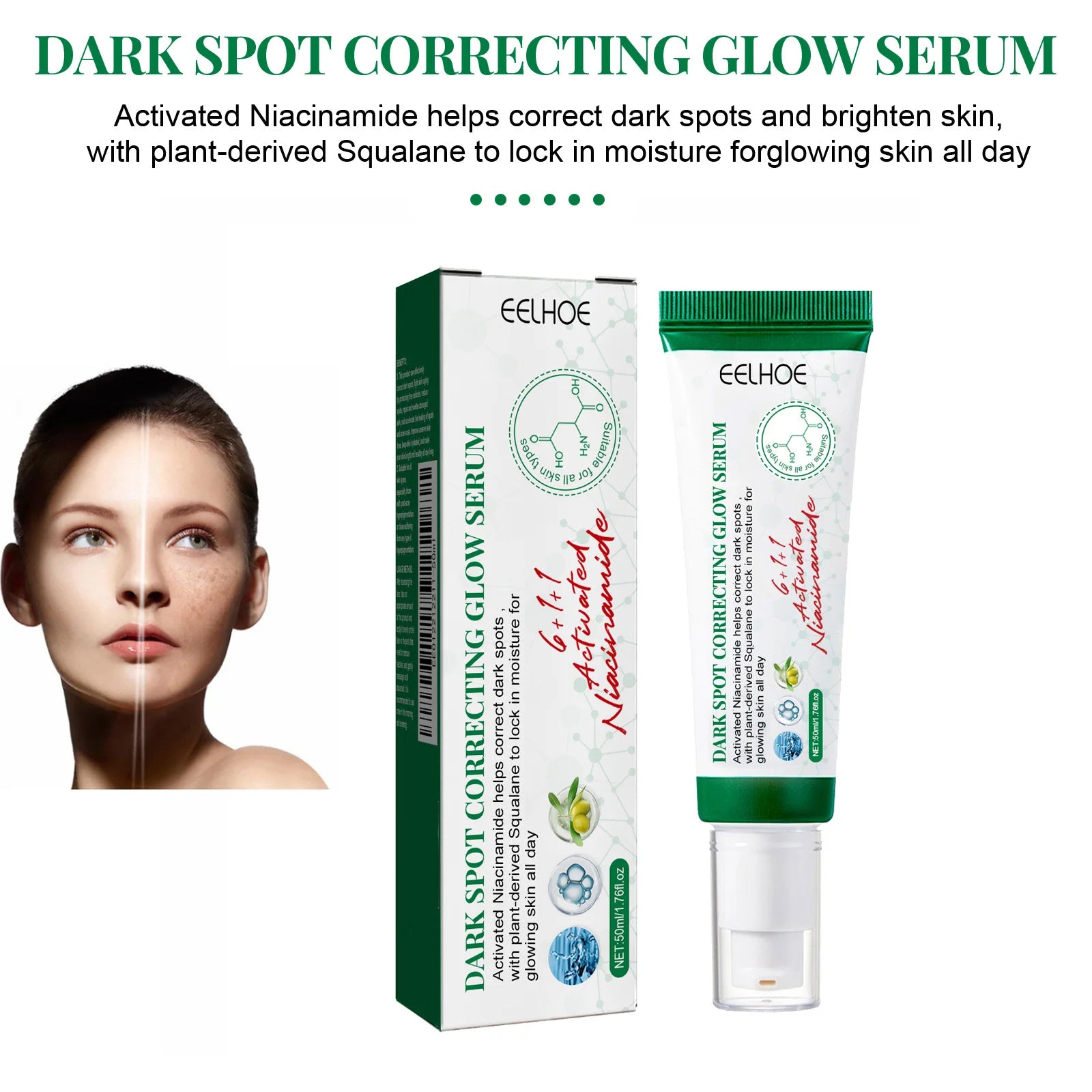 Nicotinamide Dark Spot Corrector Facial Serum Fade Melanin Acne Freckles Removal Brightening Improve Dull Face Care Essence