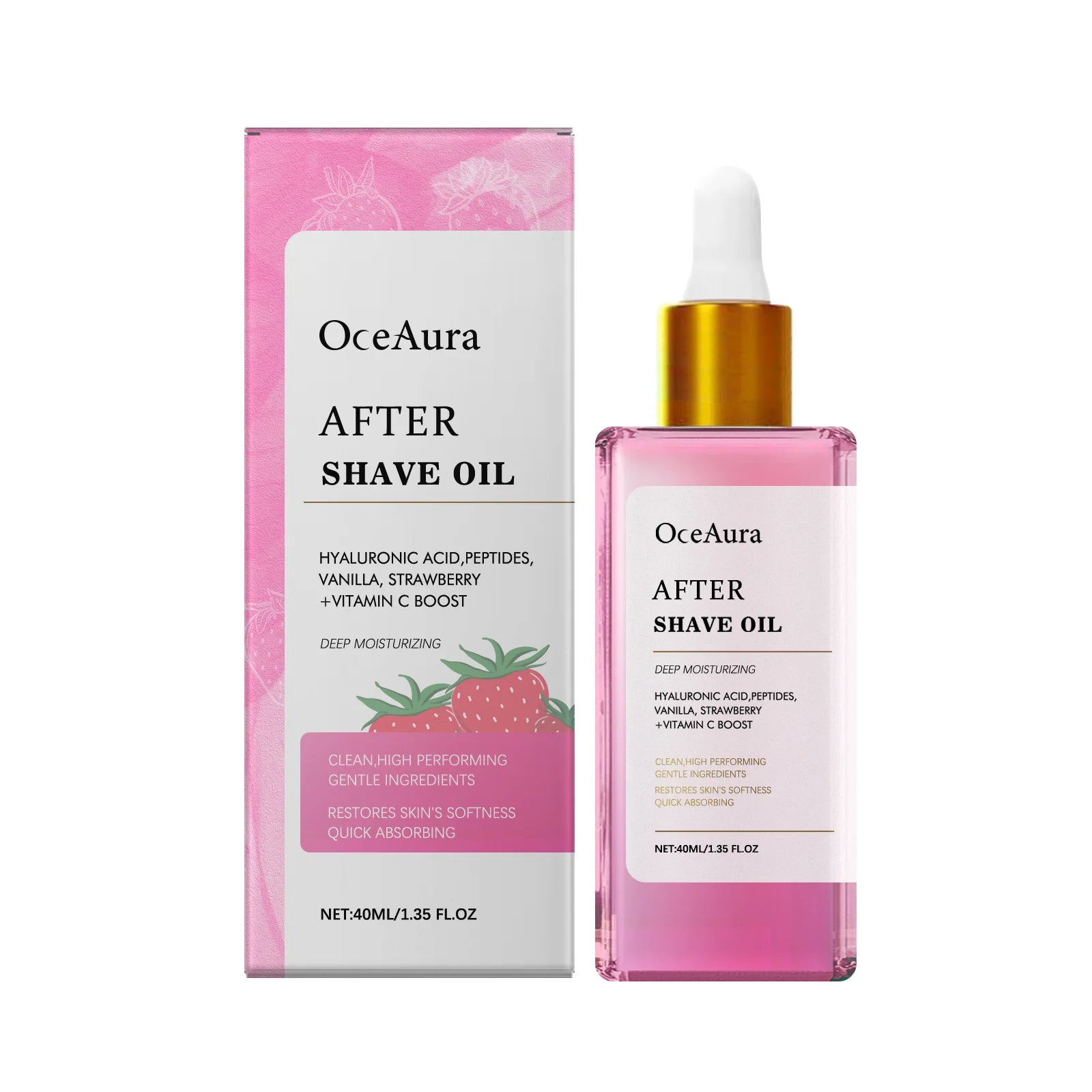 OceAura After Shave Oil Strawberry Vanilla Moisturizing Skin Soothing Intimate Area Leg Prevent Hair Growth Products Body Oil