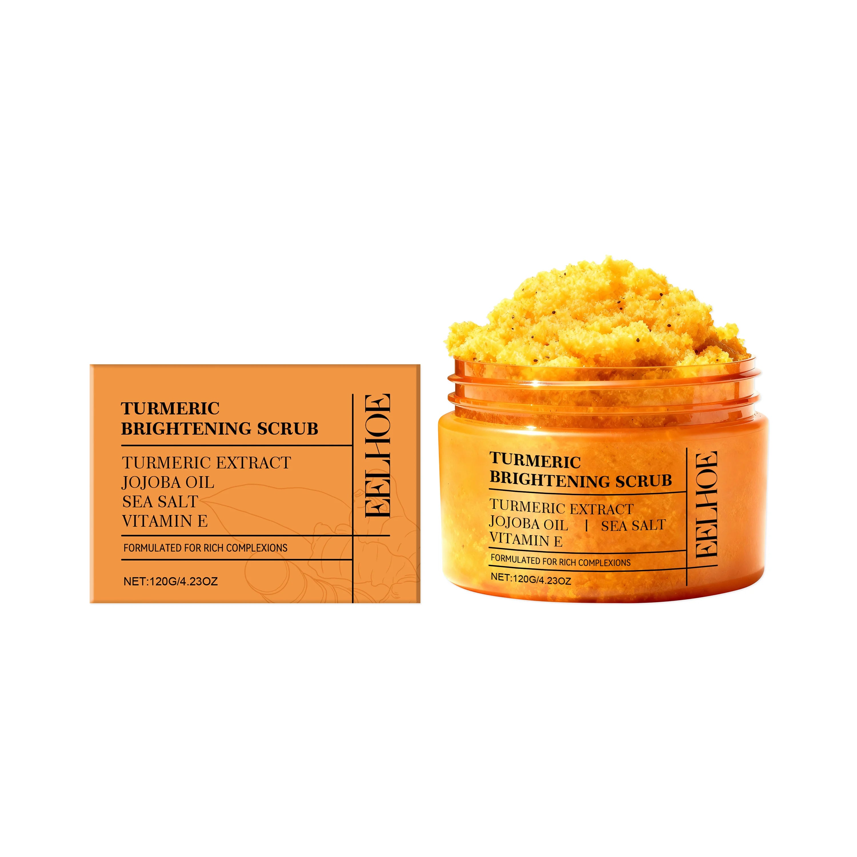 Turmeric Scrub - Gently Cleanses Body Skin, Leaving It Hydrated, Soft, Smooth, and Refreshed. Care Scrub.
