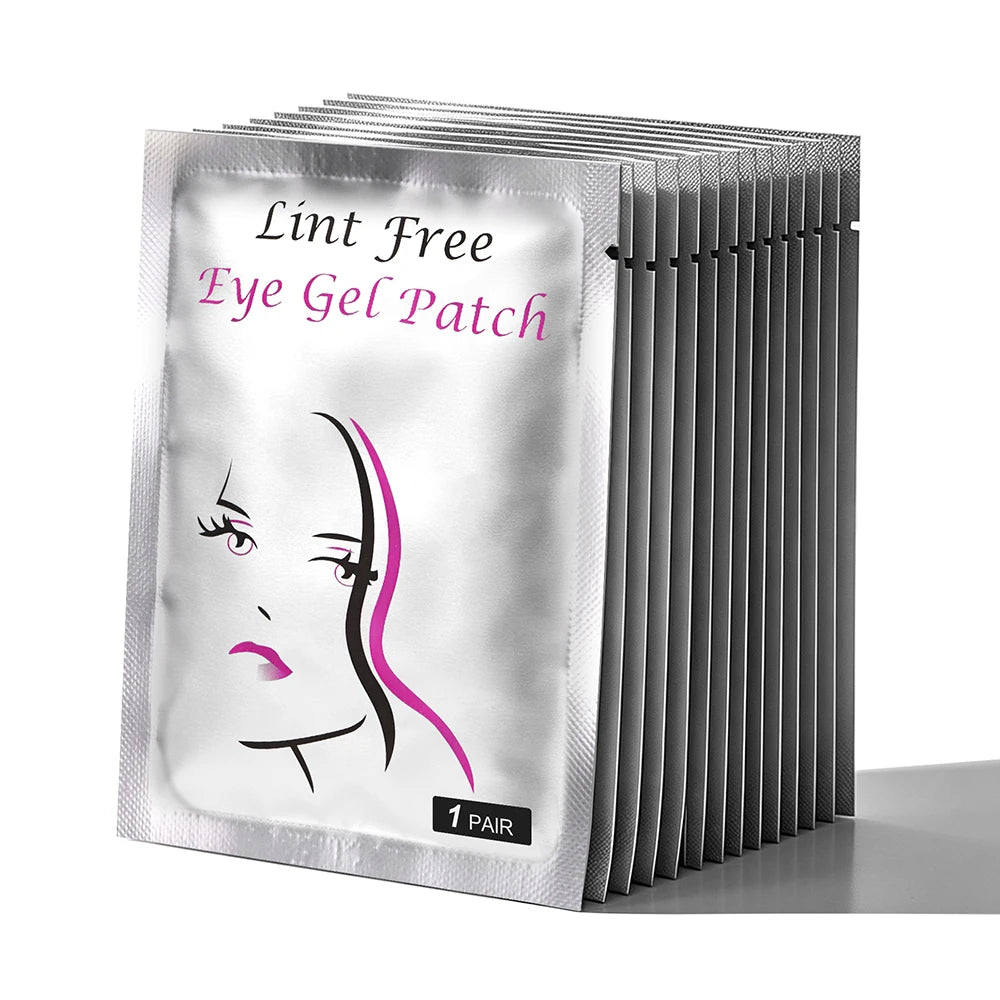 GLAMLASH 50pairs U Shape Eyelash Pads Grafted Lash Hydrogels Tips Sticker Makeup Tools Gel Patches Under Eye Pads