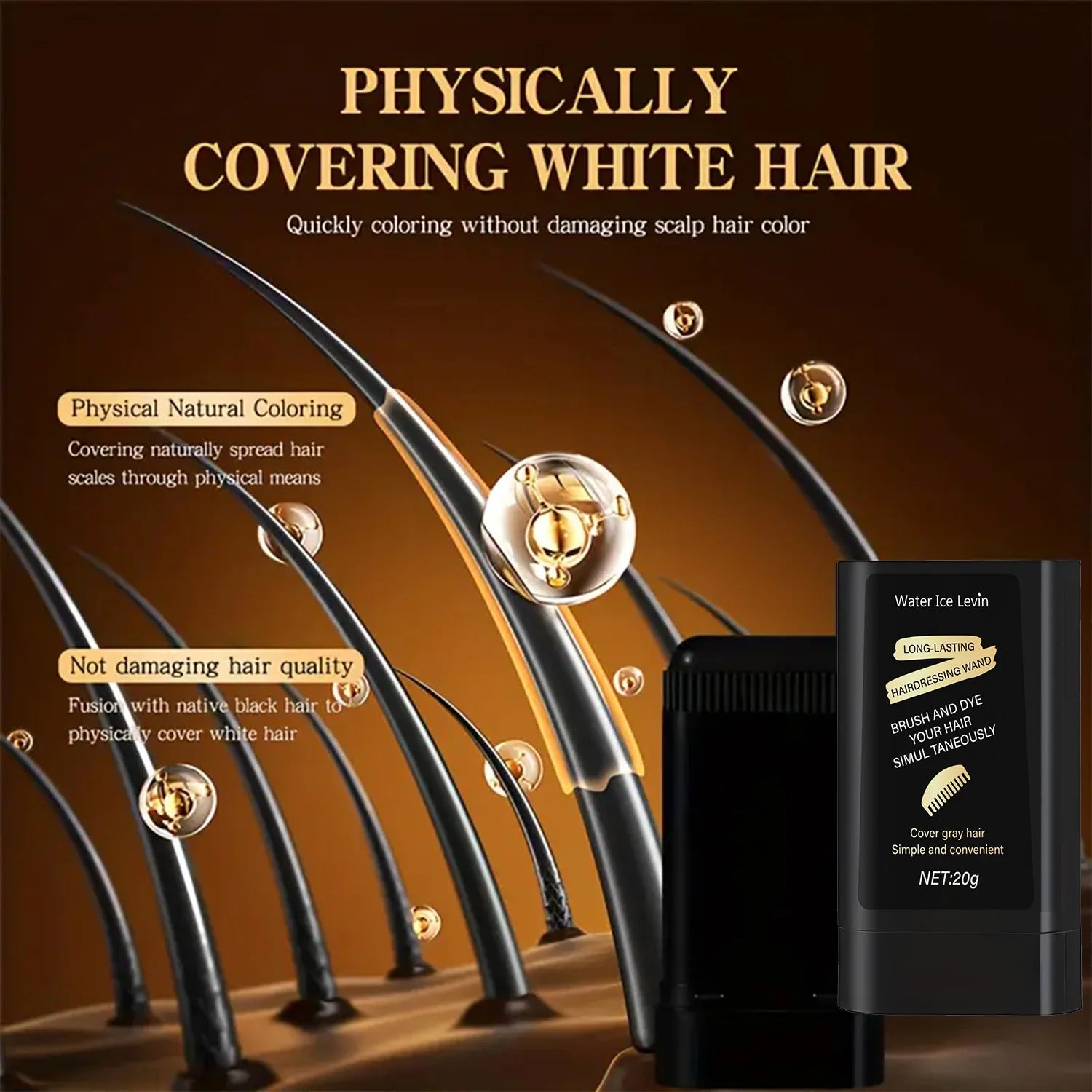 Black Hair Color Cream Is Easy to Clean, Long-Lasting and Fast, Suitable for Temporary Hair Dyeing, Disposable Washable Hair Dyeing Stick, Easy to Apply and Rinse Halalzen