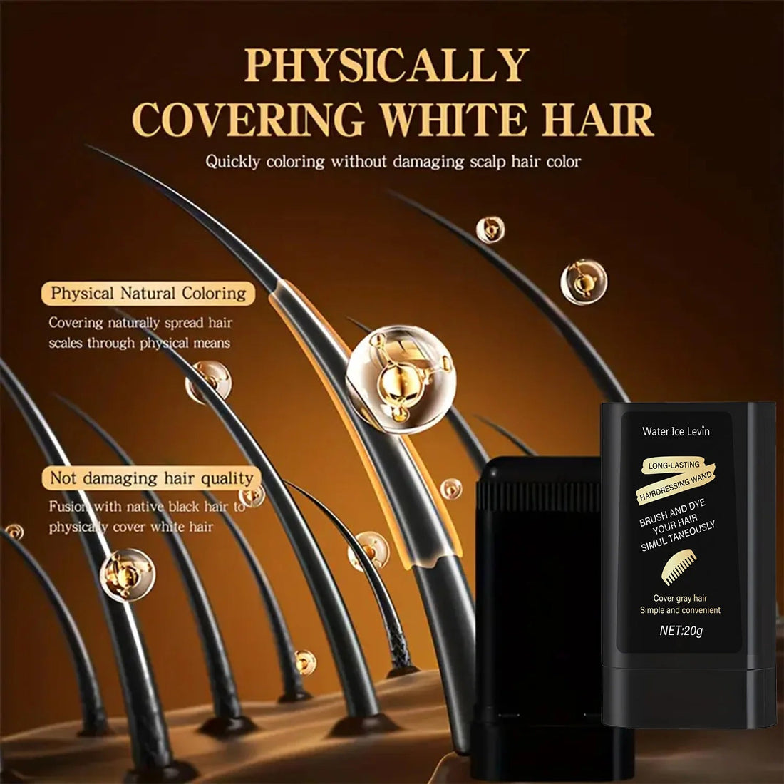 Black Hair Color Cream Is Easy to Clean, Long-Lasting and Fast, Suitable for Temporary Hair Dyeing, Disposable Washable Hair Dyeing Stick, Easy to Apply and Rinse Halalzen