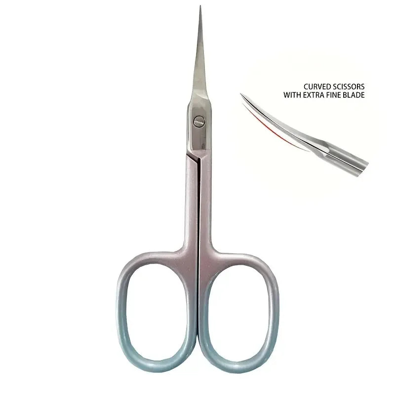 Precision Bending Stainless Steel Scissors - A Multifunctional Beauty Tool for Eyebrow and Makeup Care, with A Non Slip Grip Halalzen