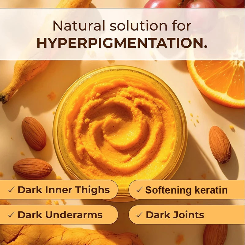Amococo 2Pcs Turmeric Body Scrub Exfoliating Dead Skin Remover 280g Deep Cleansing Nourishing Smooth Skin