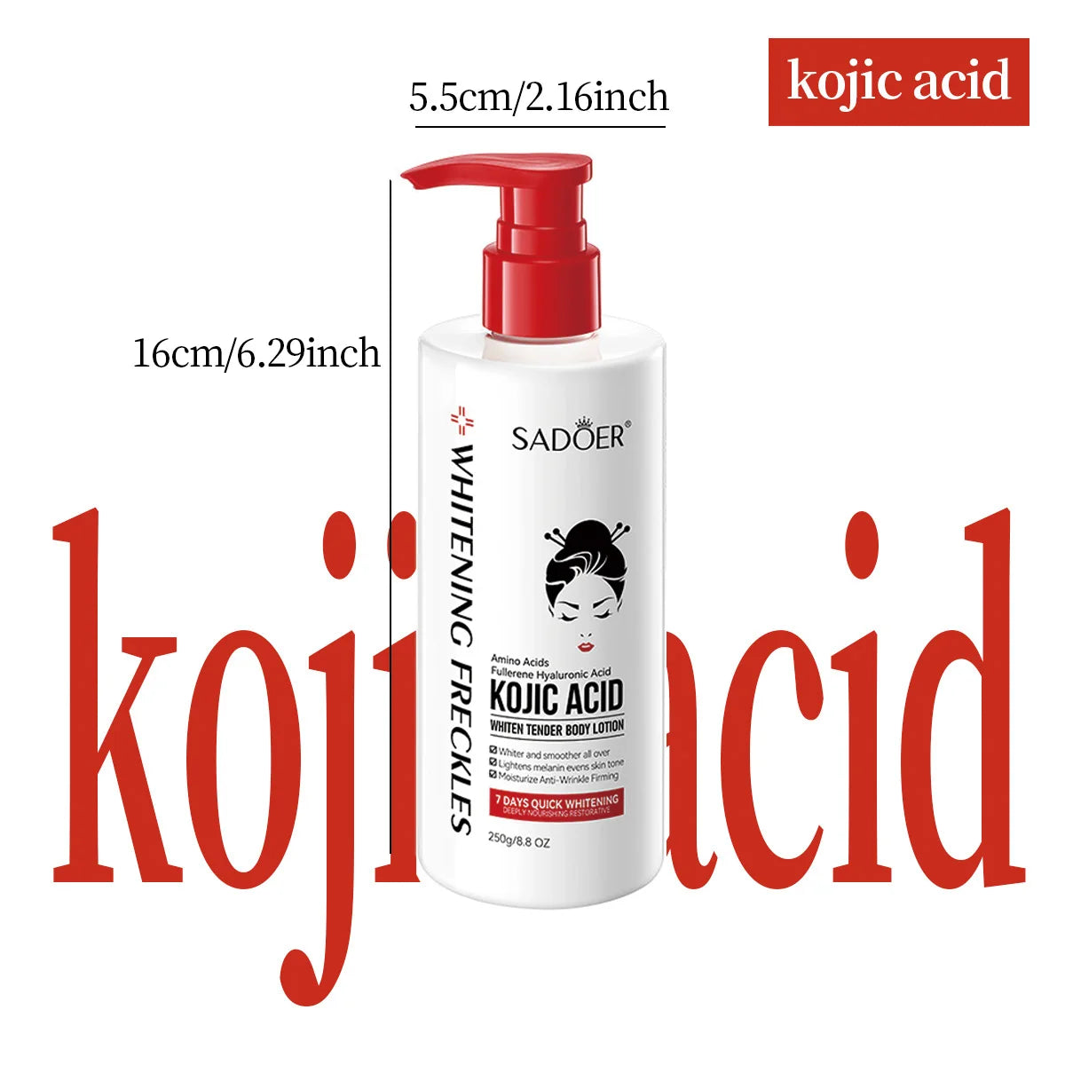 250ml Kojic Acid Whitening Body Lotion Moisturizing And Brighten Skin Essential Home Lotion In Autumn And Winter